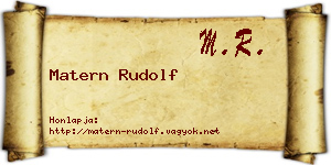 Matern Rudolf névjegykártya